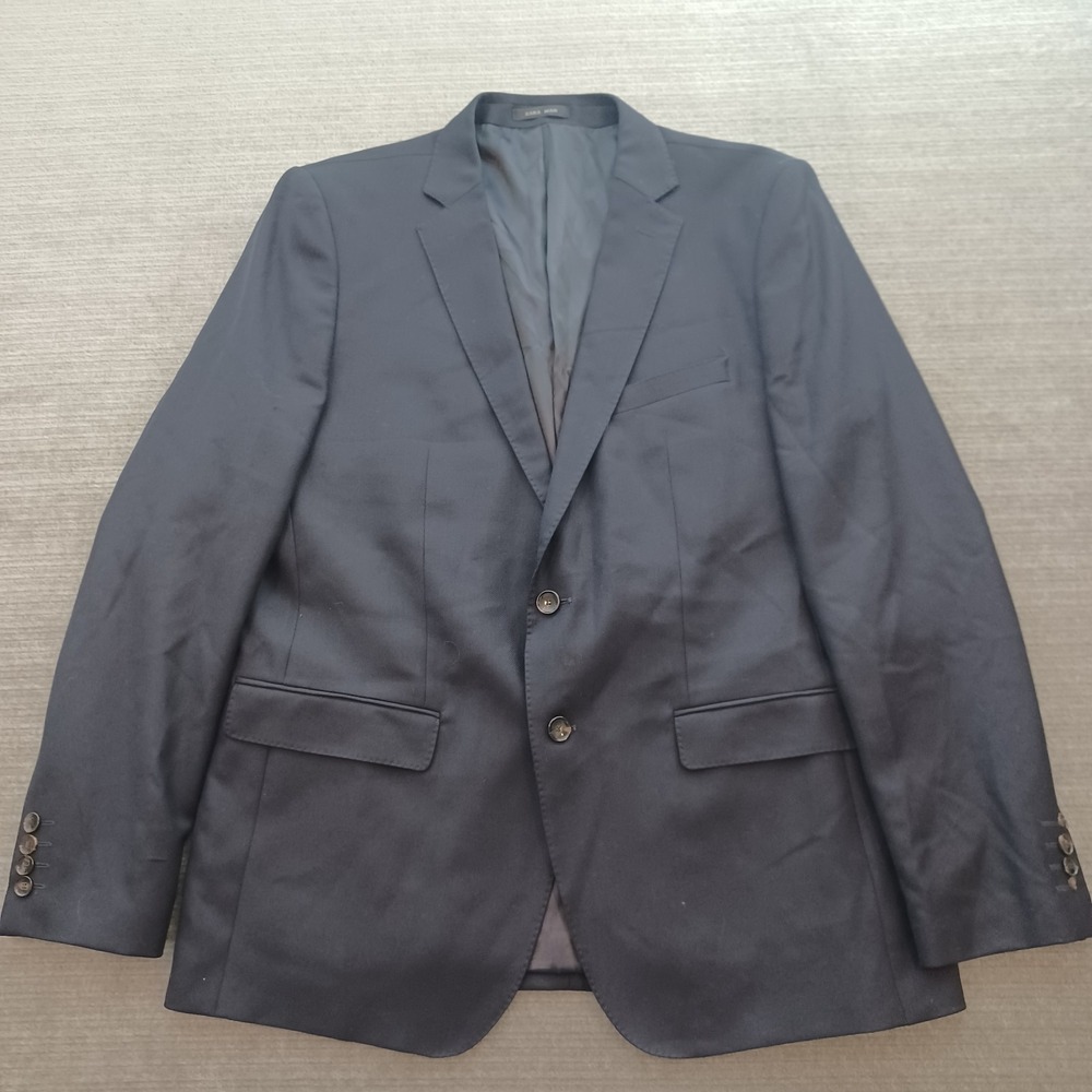 Zara Wool Blazer Mens 44R Navy Blue Classic Fit Casual Lined Preppy Academia